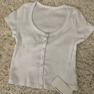 American Apparel Button Crop Top
